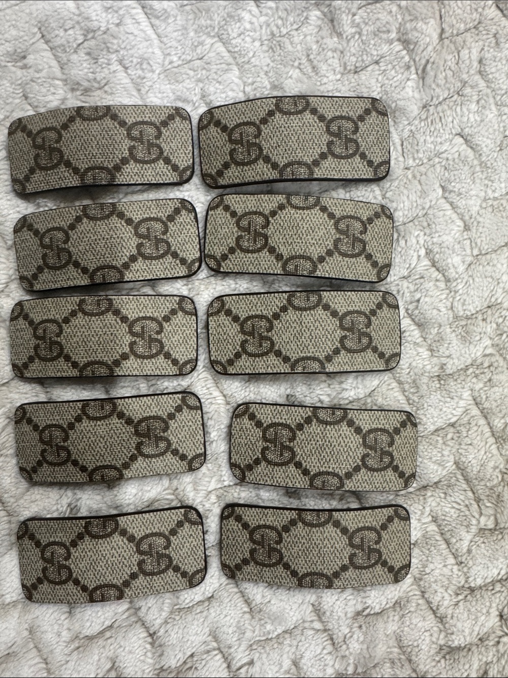 Patterned Brown Designer-Style Men’s Hair Barrettes